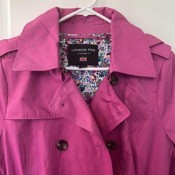 Like new London Fog trench with hood in Orchid - Picture 2 of 8